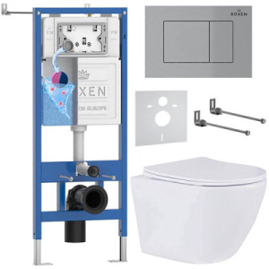 Комплект инсталляции 6 в 1 Roxen StounFix Dual Fresh 969093 с аромадозатором, сатин (хром матовый)
