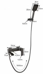 Смеситель для ванны Filarete Waterfall FL2110BL