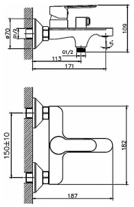 Смеситель для ванны Haiba HB60557-8