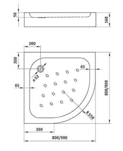 Душевой поддон Deante Standard New KTA 053B / 054B, 80х80
