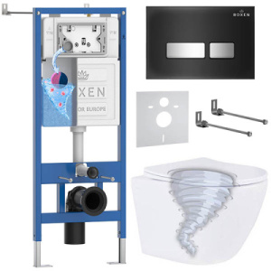 Комплект инсталляции 6 в 1 Roxen StounFix Dual Fresh 968397 с аромадозатором, черный