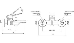 Смеситель для ванны Remer Slash SL02NO