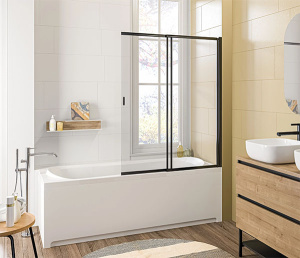 Душевая шторка на ванну Good Door Screen SL-100-C-B, 100х140, прозрачный