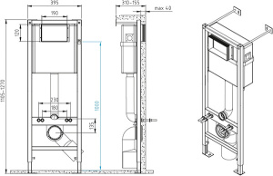 Комплект инсталляции Cersanit Carina XL CO DPL EO / 64119