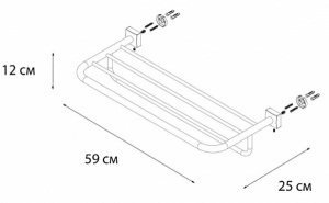 Полка для полотенец с держателем Fixsen Kvadro FX-61315