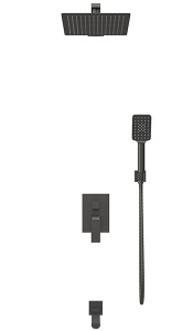 Душевая система скрытого монтажа Grossman Style 501.K35.05.210 / 501.K35.05.420, черный матовый