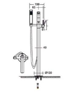 Смеситель для ванны Bravat ARC F66061K-B3-ENG напольный