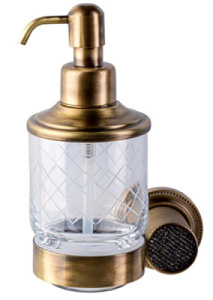 Дозатор Boheme Royal Cristal 10932-BR / 10932-BR-B, прозрачный, бронза, белые кристаллы