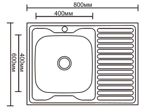 Кухонная мойка Ledeme L68060-6 / L98060-6 L/R, 80х60, полированный
