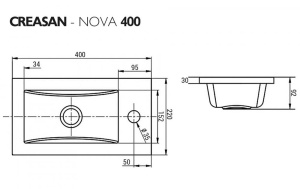 Умывальник Creasan Nova 40