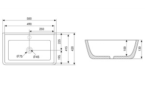 Умывальник Abber Rechteck AC2203