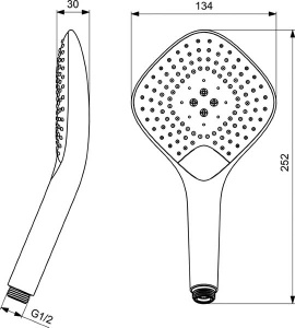 Душевая лейка Ideal Standard Idealrain Evo Jet Diamond XL3 B1760AA