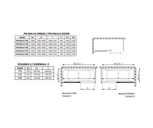 Душевая шторка на ванну Radaway Idea PN DWJ+S, 140х150, прозрачный