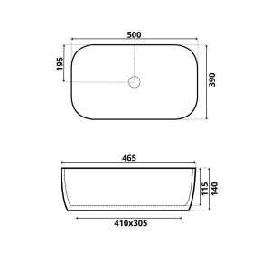 Комплект 2 в 1 умывальник Roxen Pure 110050-GB с донным клапаном