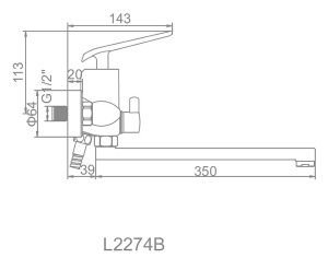Смеситель для ванны Ledeme L2274B