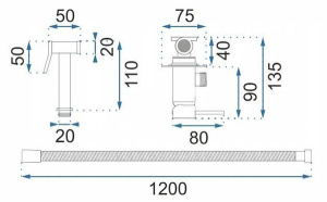 Смеситель встраиваемый Rea Loop White Mat B0255 с гигиеническим душем