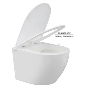 Комплект инсталляции Berges Atom 410 c кнопкой хром и унитазом Okus Rimless Soft Close