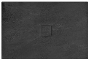 Душевой поддон Rea Black Stone прямоугольный, 100х80, черный