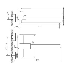 Смеситель для ванны Haiba HB22807