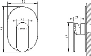 Смеситель скрытого монтажа Bravat Gina PB865104CP-ENG (1 функция)