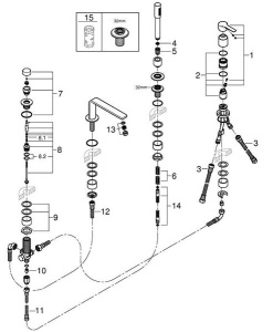 Смеситель на борт ванны Grohe Lineare 19577001 / 19577DC1, хром