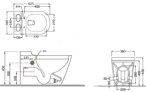 Приставной унитаз Cerutti Nautilus Aria Pulse CT10200 с импульсным смывом