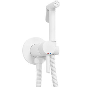 Смеситель встраиваемый Rea Loop White Mat B0255 с гигиеническим душем