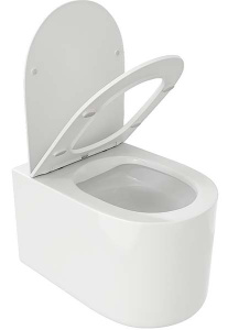 Подвесной унитаз Cerutti Tanaro Aria MW CT9236 / Tanaro Aria CT8910 безободковый с крышкой SoftClose, белый глянцевый