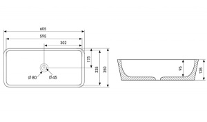 Умывальник Abber Rechteck AC2204MB