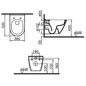 Подвесной унитаз Vitra S50 7740B003-0075, белый