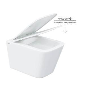 Комплект инсталляции Berges Atom 410 c кнопкой хром, унитазом Floe S Rimless и сиденьем Floe S Slim SO