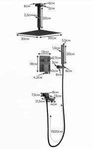 Душевая система скрытого монтажа Filarete Fing FL1042BL