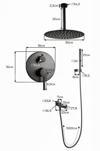 Душевая система скрытого монтажа Filarete Roun FL1022NK