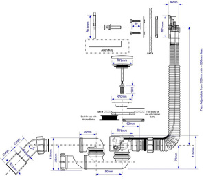 Сифон для ванны McAlpine MP31SSF-WHBR