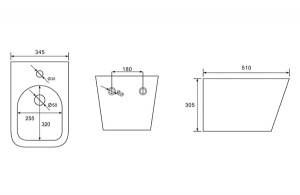 Подвесное биде Abber Rechteck AC1250MB