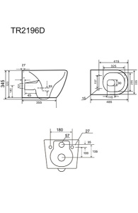 Комплект инсталляции TECEbase kit 9400401S c белой кнопкой TECEnow и унитазом Uptrend Caneo