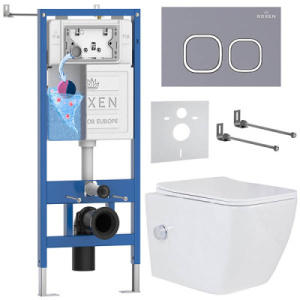 Комплект инсталляции 6 в 1 Roxen StounFix Dual Fresh 966426 с аромадозатором, серый бетон