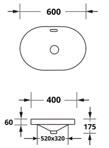 Комплект 2 в 1 умывальник Roxen Batt 110155-CH с донным клапаном