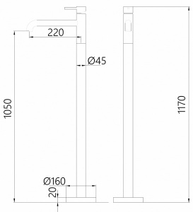 Смеситель для умывальника Abber Wasser Kreis AF8140G / AF8140RG напольный, золото матовое