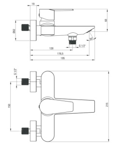 Смеситель для ванны Deante Agava BQG 010M