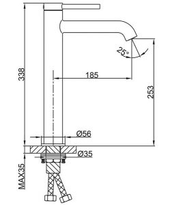 Смеситель для умывальника Gappo G1006-23