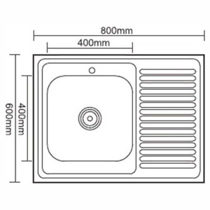 Кухонная мойка Ledeme L68060 / L98060, 80х60 толщина стали 0.8 мм, полированный