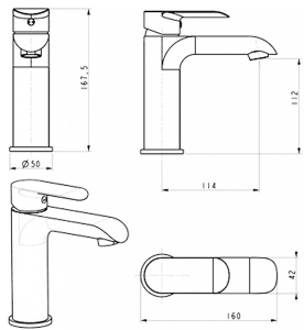 Смеситель для умывальника Hansberge H1033C