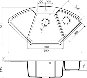 Кухонная мойка Omoikiri Yonaka 98C, 98х51, бежевый