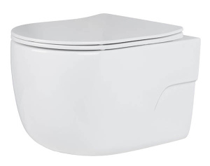 Комплект инсталляции Berges Novum 525 c кнопкой L5 Soft Touch, унитазом Roxen Porto 530155-01, смесителем Roxen Caspia 500960-B и держателем для туалетной бумаги Roxen RX-1001B
