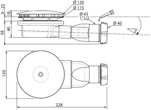 Сифон для душевого поддона Radaway R400 Slim, хром