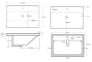 Умывальник Aquanet Flash Mini 60