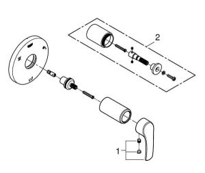Переключатель режимов встраиваемый Grohe Eurosmart 19972002 (3 функции)