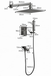 Душевая система скрытого монтажа Filarete Fing FL1040BL