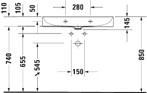 Умывальник Duravit DuraSquare 2353800070